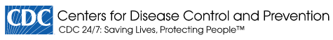 The Centers for Disease Control and Prevention (CDC) logo featuring blue text and a stylized graphic icon.