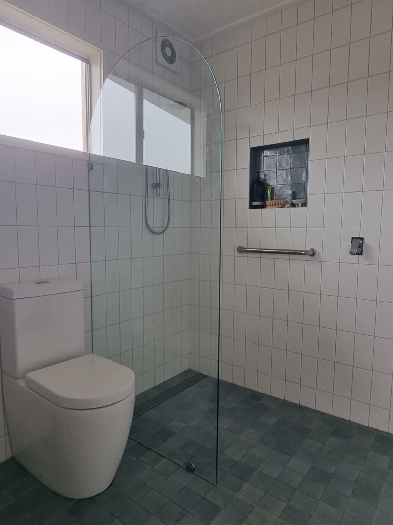 Modern Bathroom with A Toilet — Nambucca Glass in Nambucca Heads, NSW