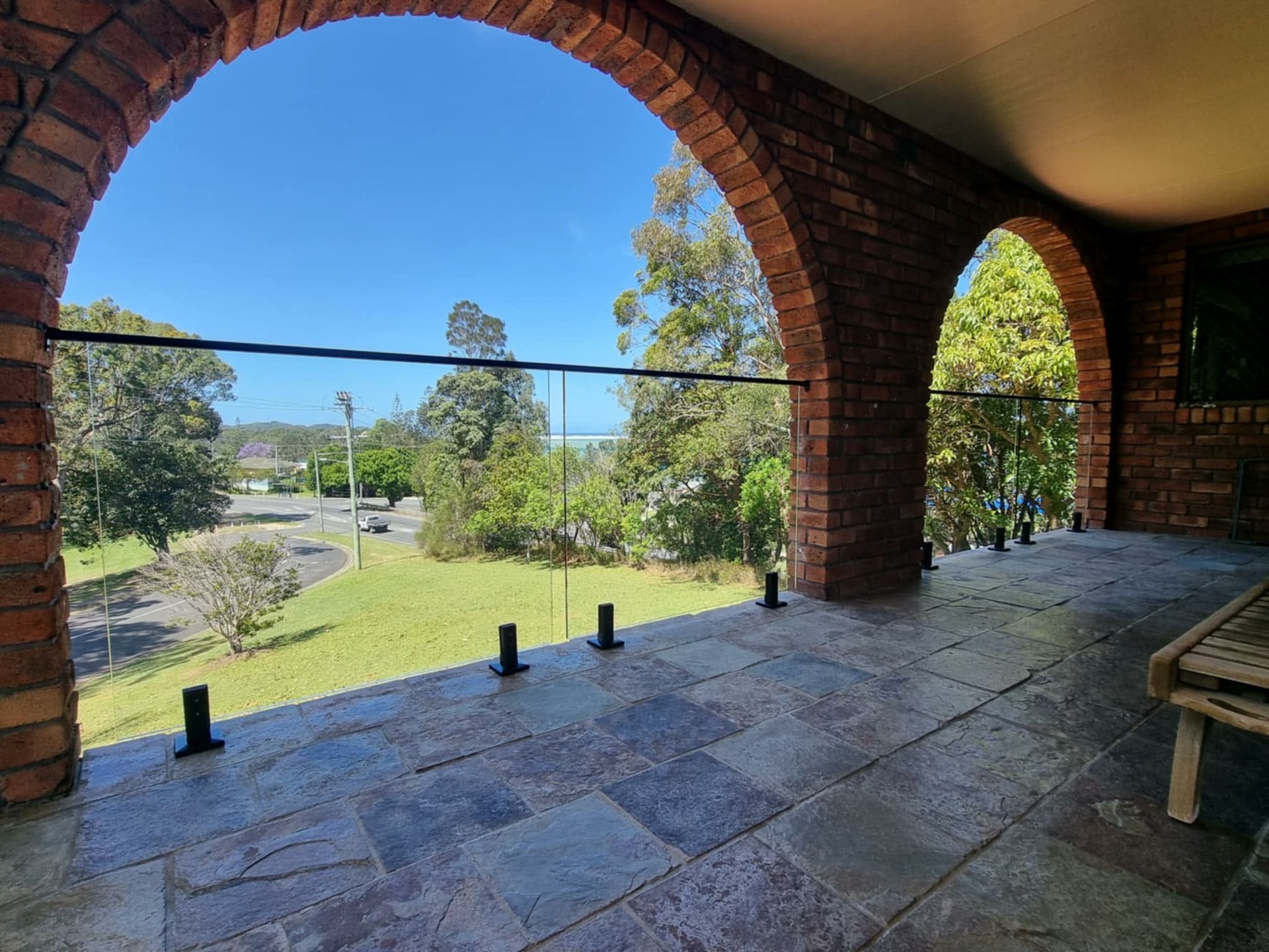 Brick Patio with Arched Openings — Nambucca Glass in Nambucca Heads, NSW