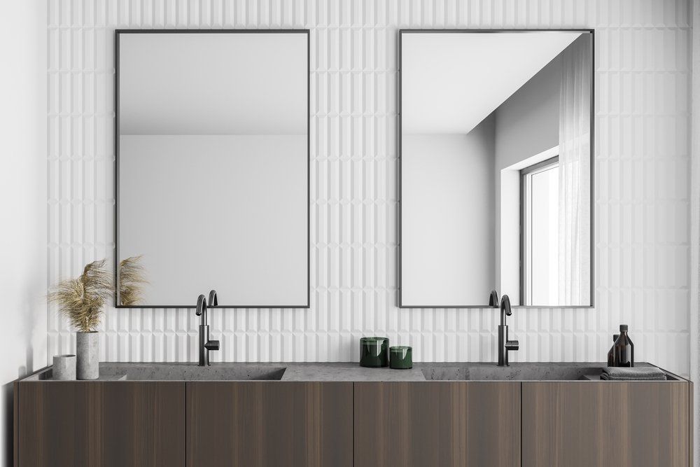 Bathroom With Two Mirrors — Nambucca Glass in Nambucca Heads, NSW