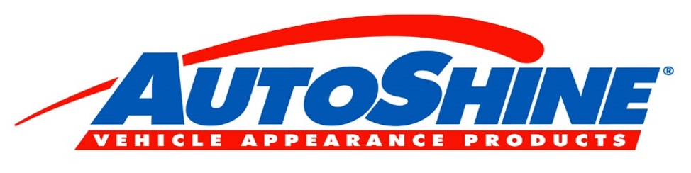 A blue and red logo for autoshine vehicle appearance products