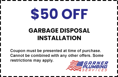 A coupon for garbage disposal installation from garner plumbing services