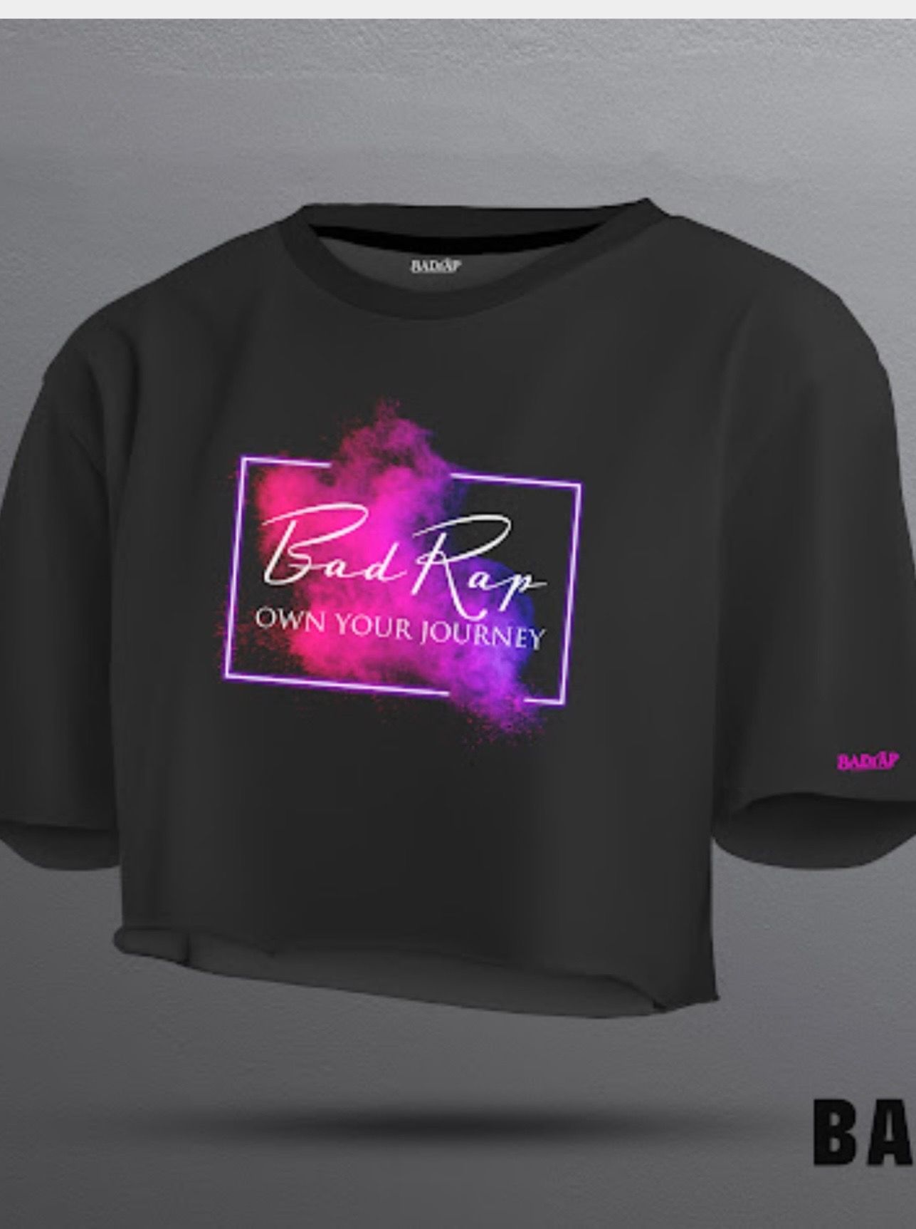 Badrap Crop Top Black Rectangle Design