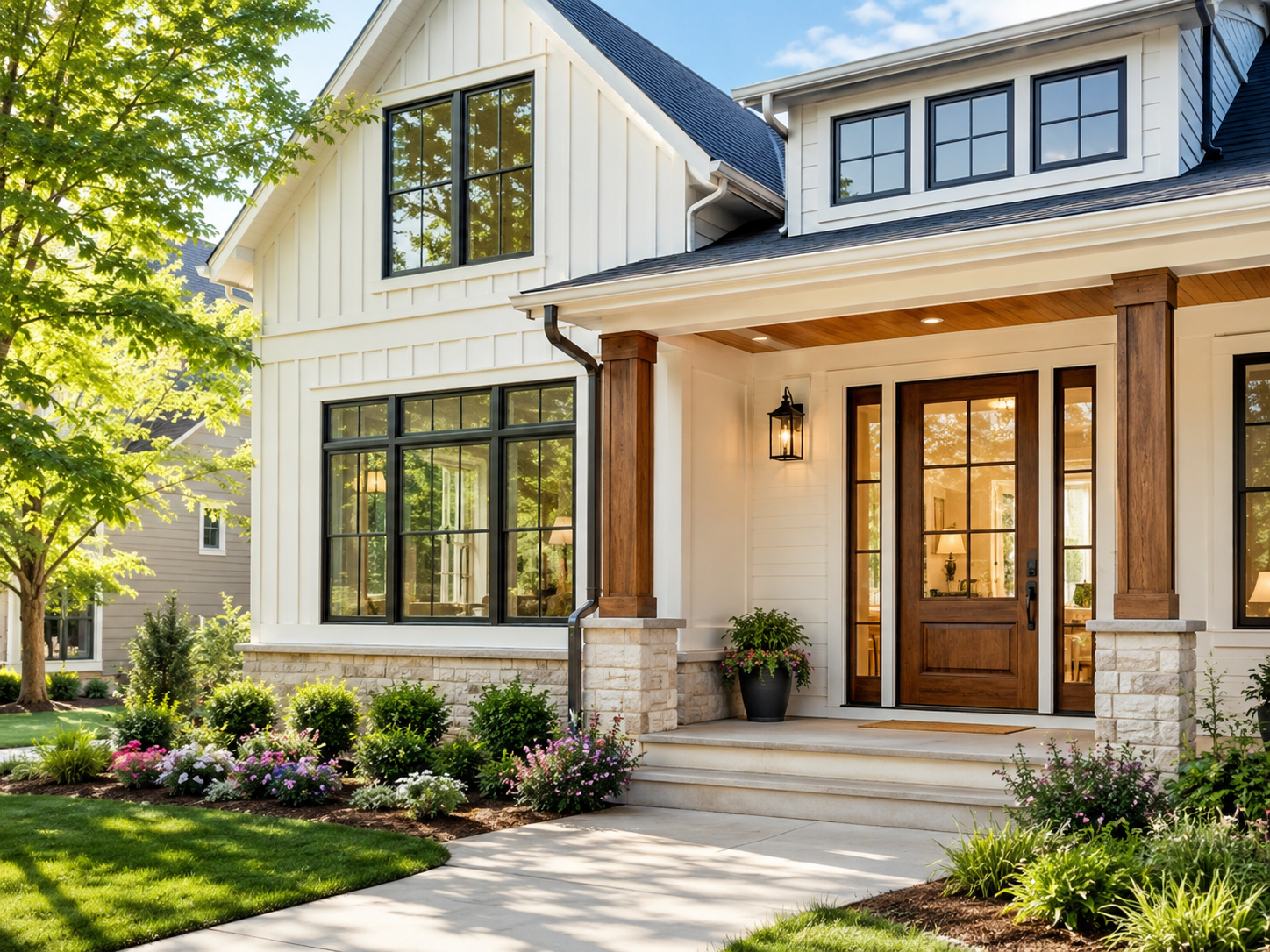 Energy-efficient windows and a custom front door on a beautiful home in Platteville, WI