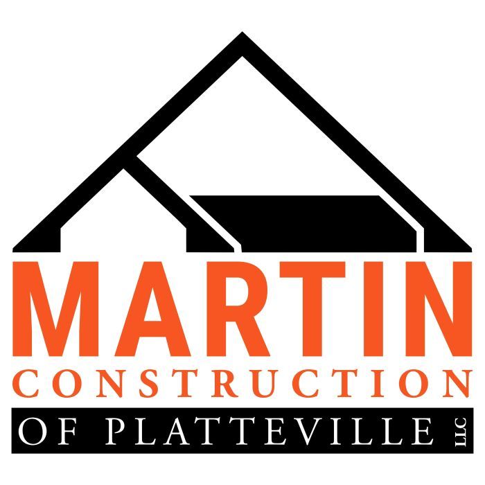 A logo for martin construction of platterville