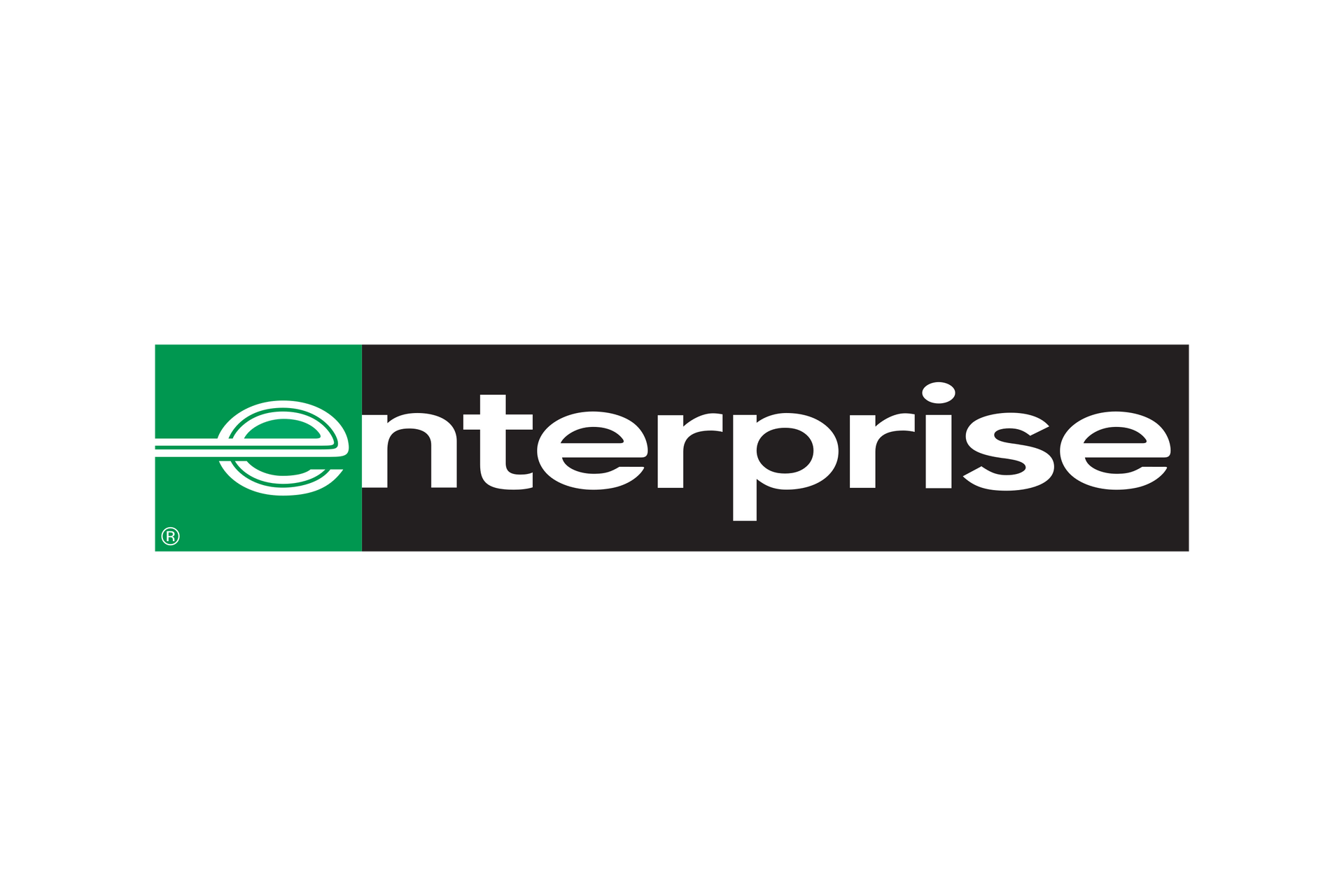 Enterprise logo: green and black rectangle with