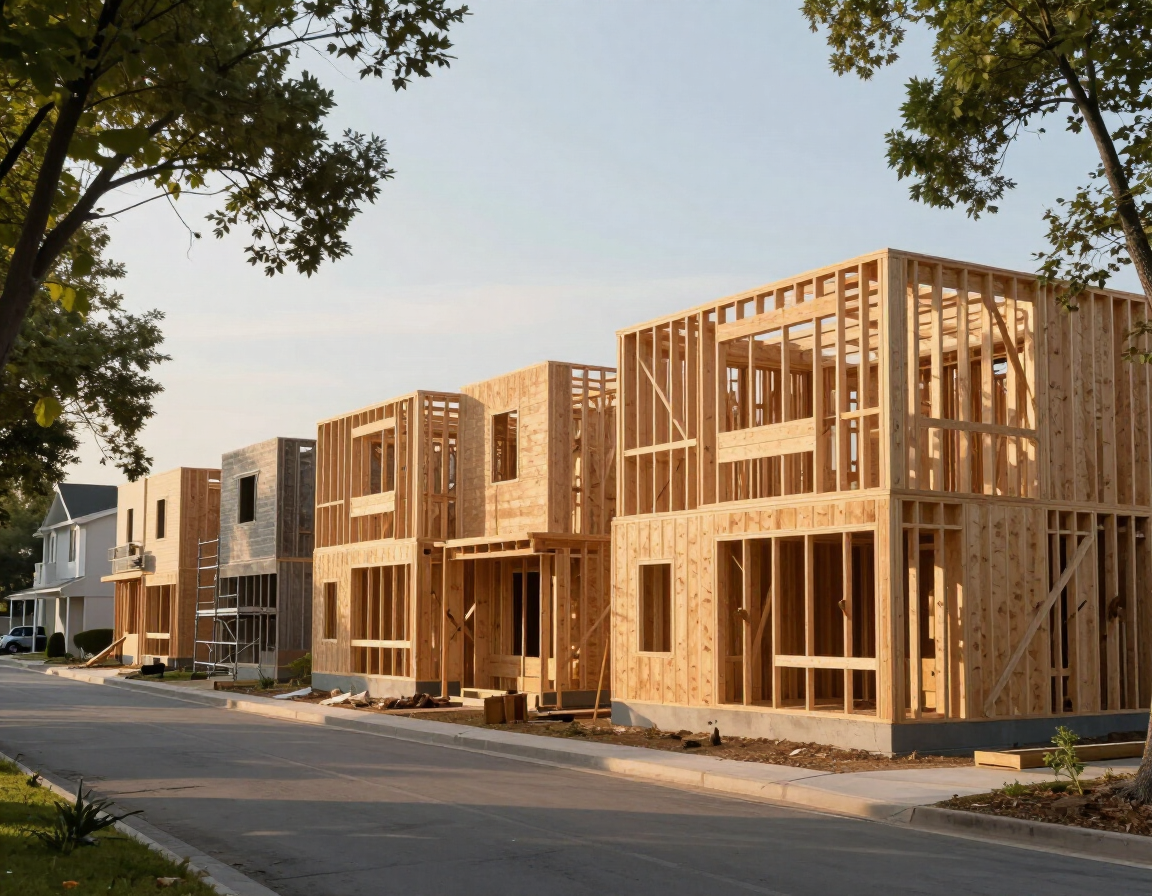 Framing stage at Maple Ridge Row