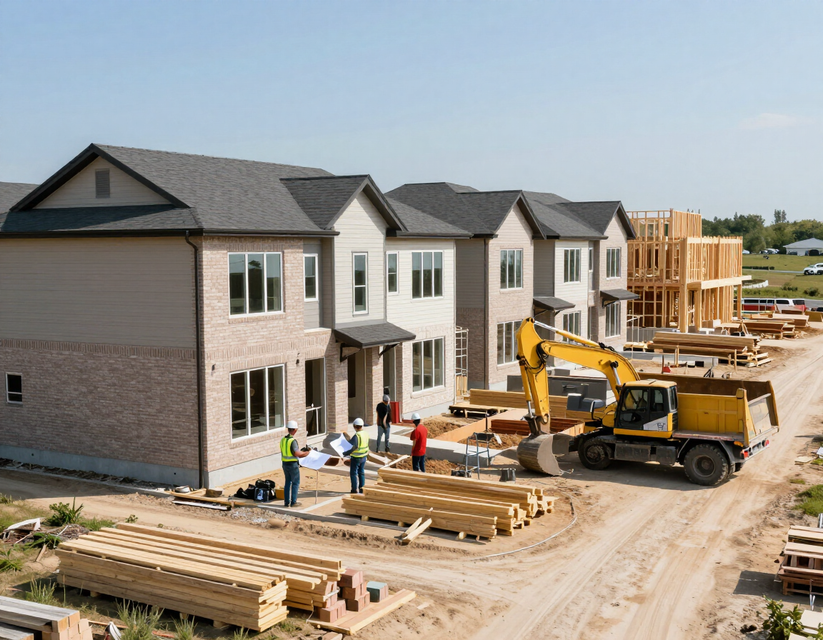 Townhome community under construction