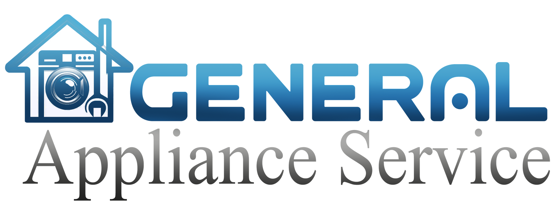 General Appliance Service logo with blue house and appliance icon, blue and gray text