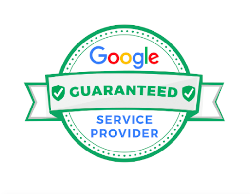 Google Guaranteed Service Provider badge with green ribbon and check marks