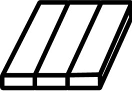 Icône en noir et blanc d'un panneau solaire incliné à trois sections