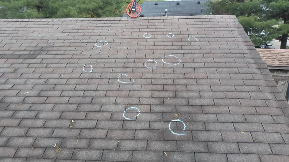 A roof with a lot of holes in it