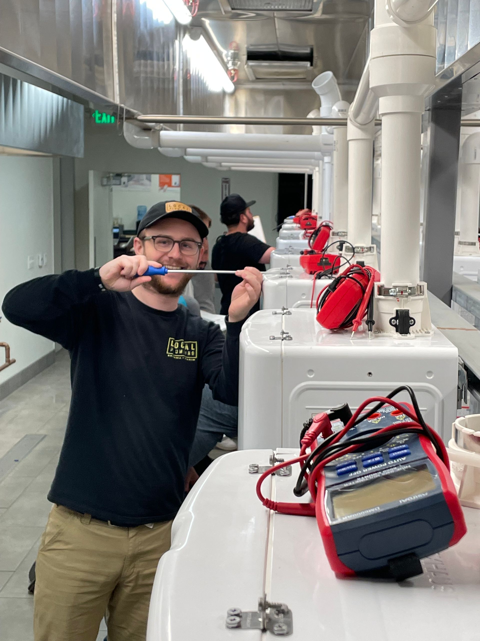 Tankless water heater installation services in progress in San Rafael, CA