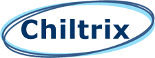 Chiltrix logo with dark blue text inside two light blue ovals.
