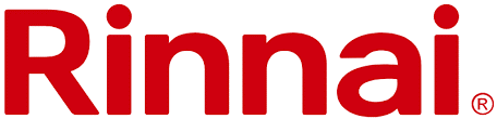 Rinnai logo in red.