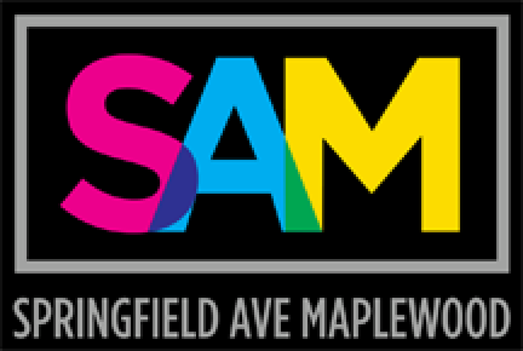 S.A.M. logo in pink, blue, and yellow with Springfield Ave Maplewood text below