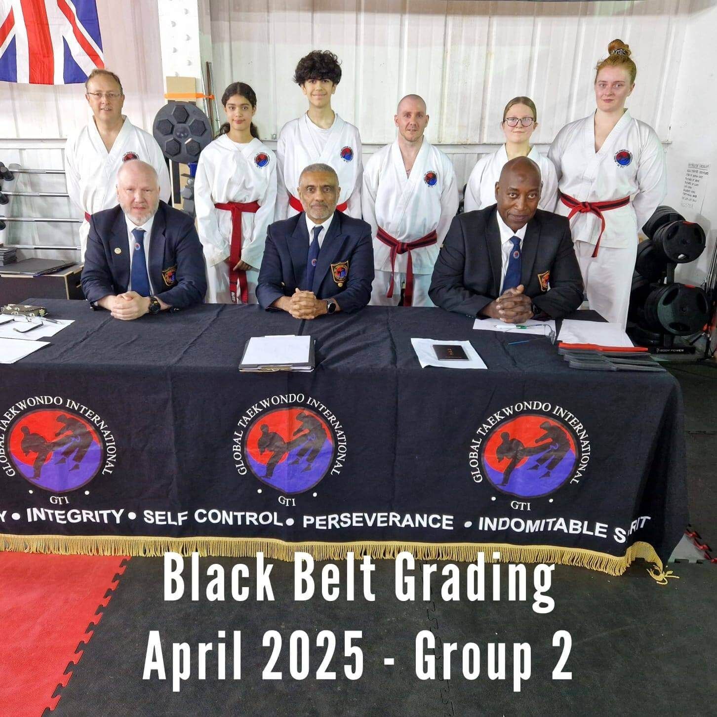 Image of dan grading panel and applicants 13th April 2025 - Group 2