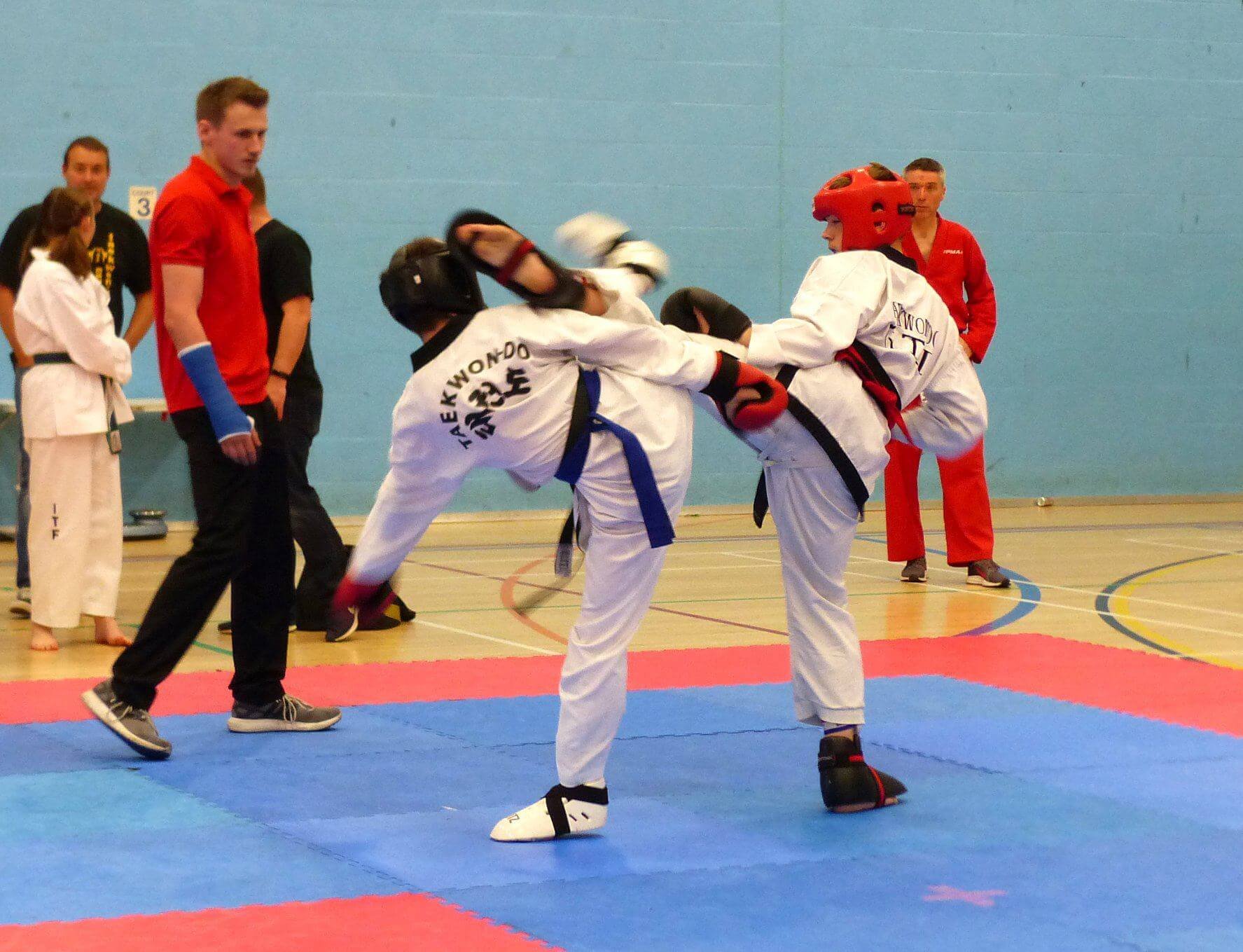 competitors sparring