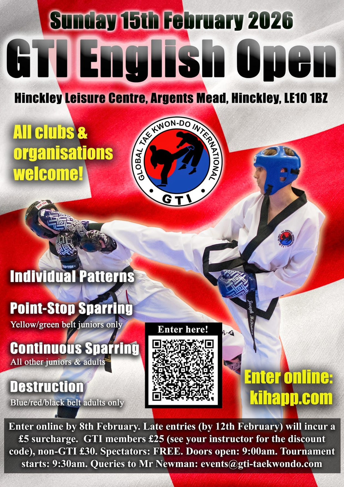 Image of poster with QR link for  GTI 2026 English Open Championships.