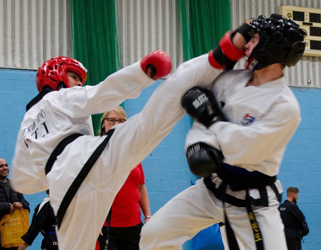 high kick to head guard