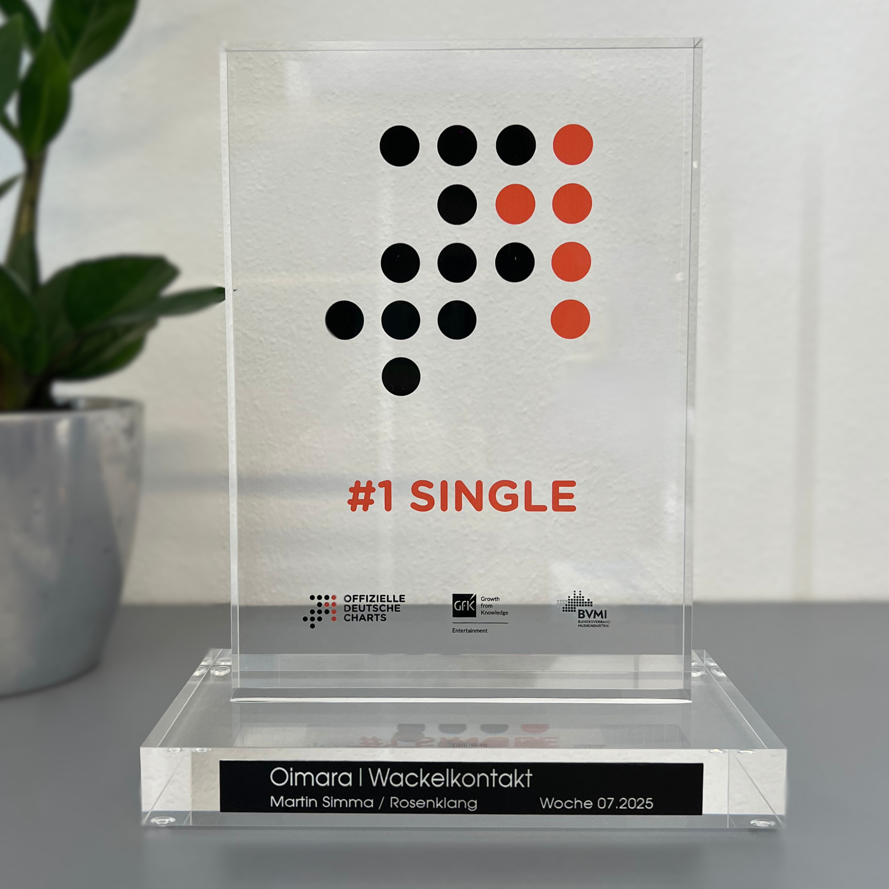 Eine Award zum Nummer 1 Hit 