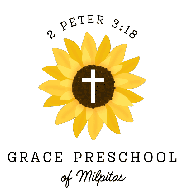 the sunflower logo of grace christian preschool in milpitas, california