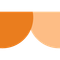 Two orange circles are sitting next to each other on a white background.