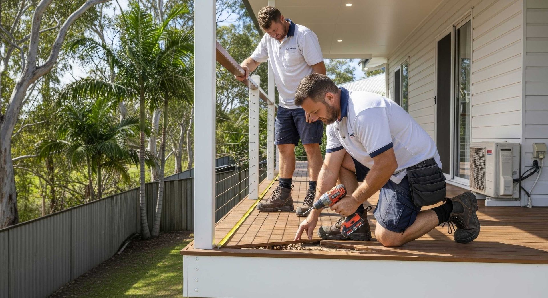 Deck Stairs Being Repaired By Local Handyman In Hervey Bay
