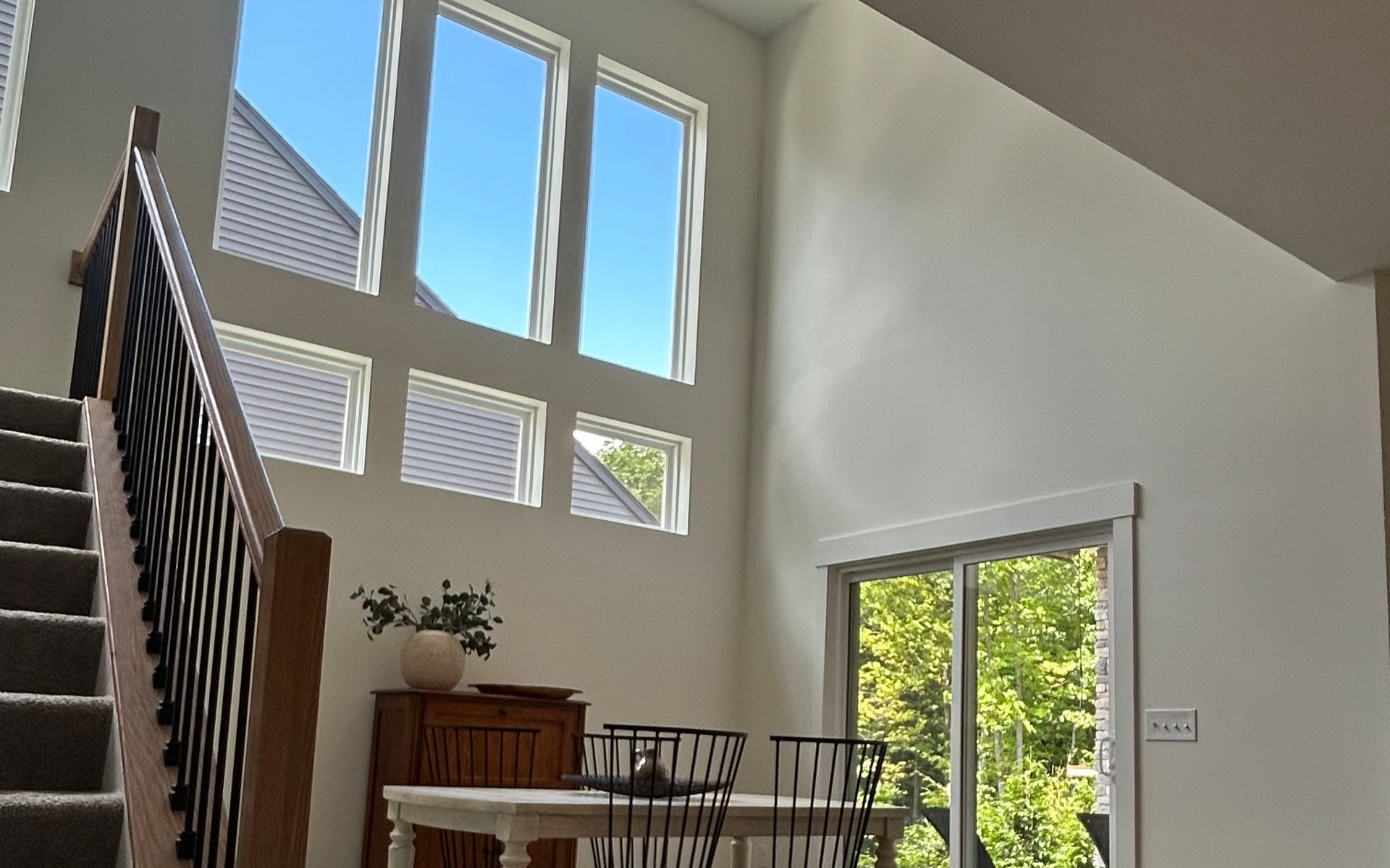 Freshly painted dining room and two-story foyer in Medina, Ohio