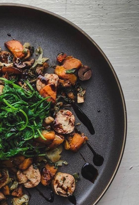 a close up of a plate of food on a table
