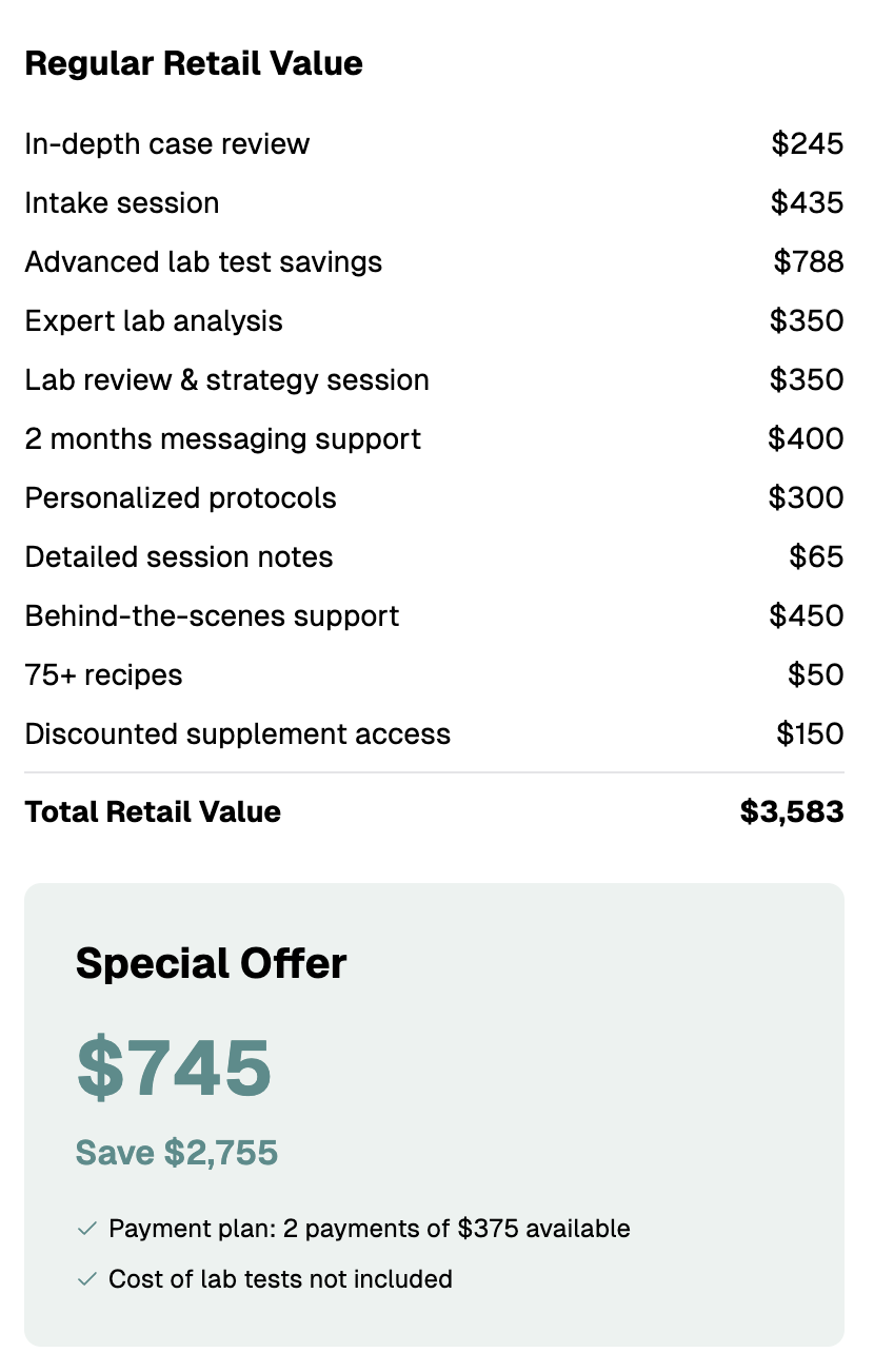Price comparison: regular retail value ($3,503) vs. special offer ($745), saving $2,755.