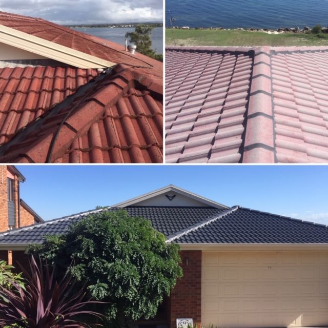 Collage Of Images Of Home Re-bedding Roof — ACT Roofing in Ngunnawal, ACT