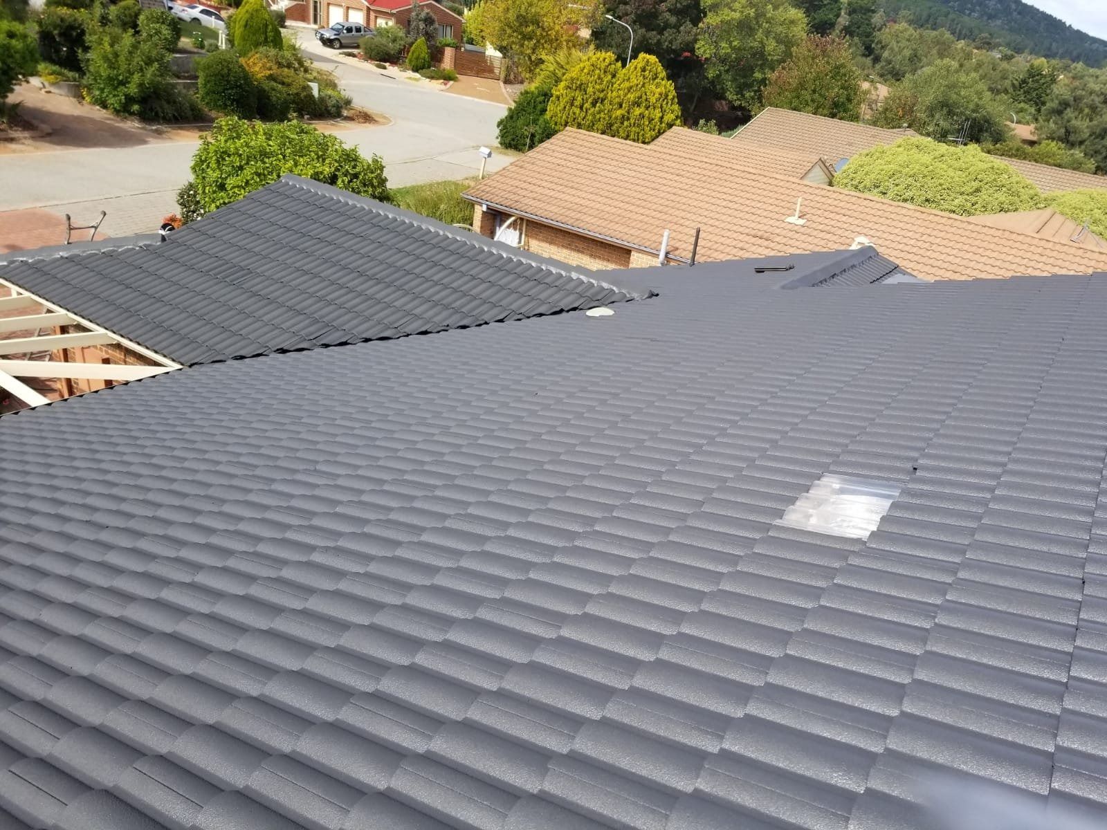 Rooftop with Sleek Dark Tiles Installed
