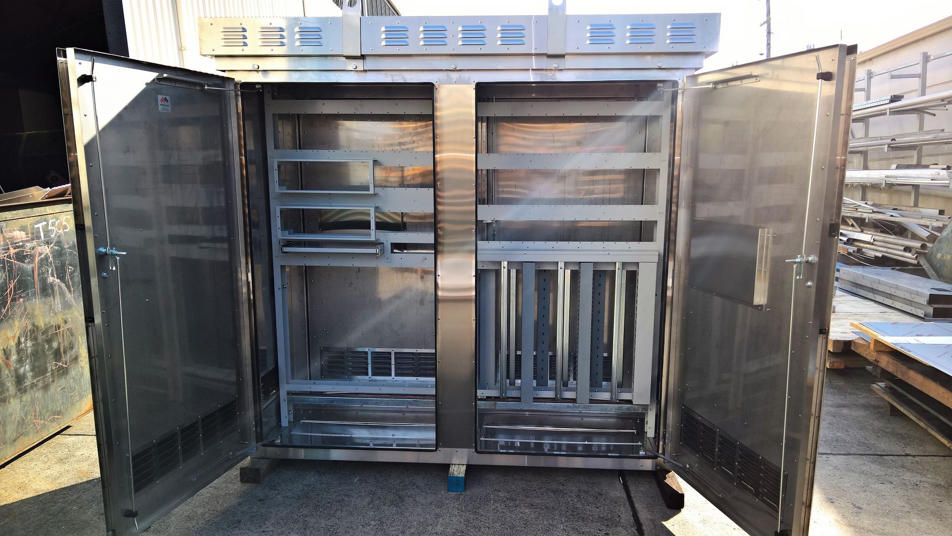 Custom-designed signal rack fit-out in a workshop