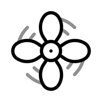 A black and white drawing of a flower with four petals and a center.