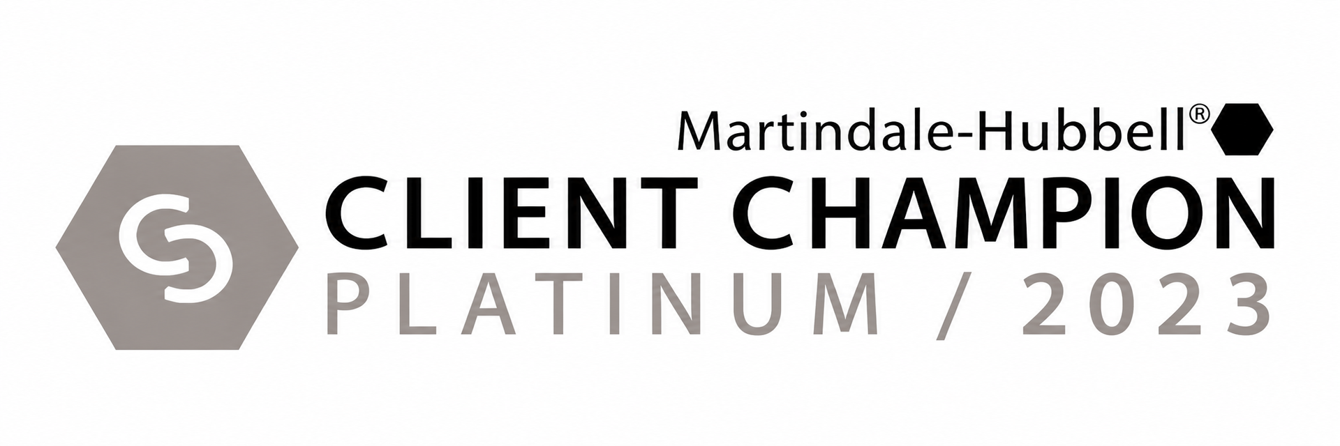Martindale hubbell is a client champion platinum / 2023.