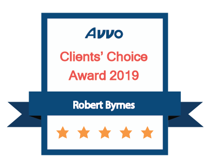 A badge that says avvo clients ' choice award 2019 robert bymes