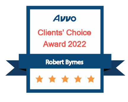 A badge that says avvo clients ' choice award 2022 robert bymes