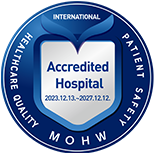 KAHF accreditation logo for clinics serving foreign patients, held by LEDAS Busan
