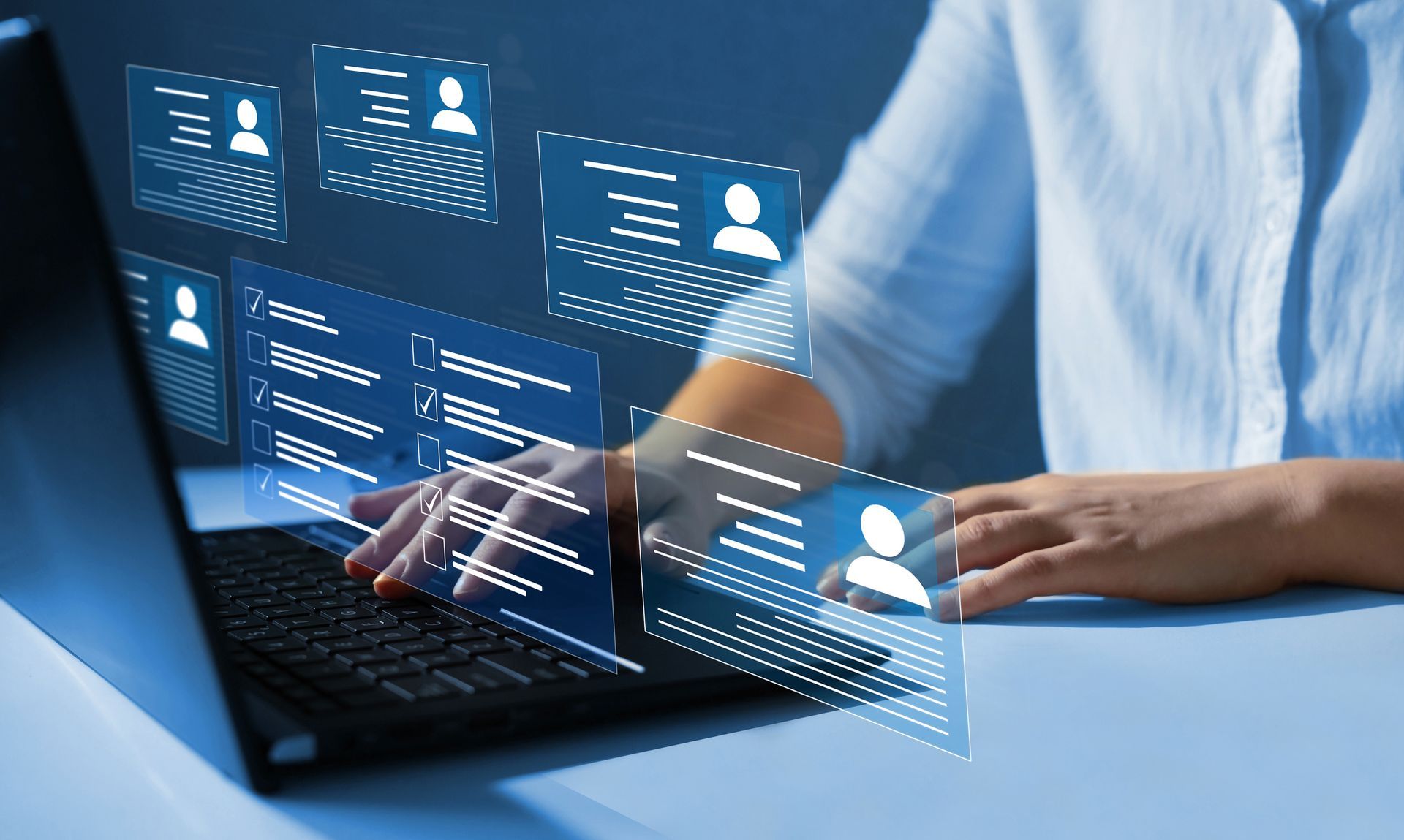 Recruiter Checking Applicants on Laptop - Melbourne, VIC - Work4U Group Pty Ltd