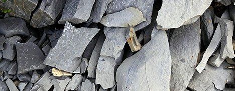 detriti in pietra di un terreno