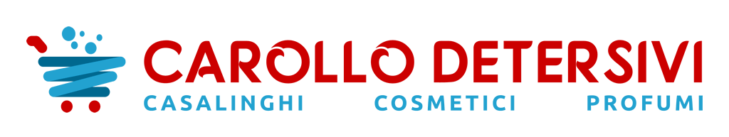 Logo for Carollo Detersivi, with a shopping cart icon and text 