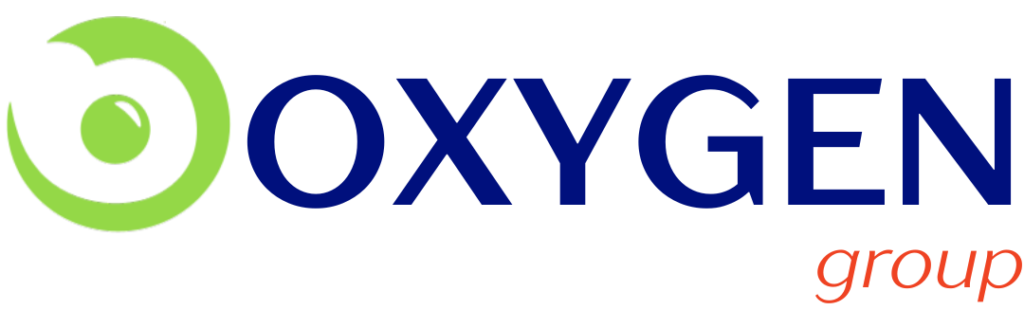 Logo di Oxygen Group: un'immagine grafica verde e bianca accanto alla parola 