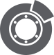 Gray car brake disc with caliper. | Dave's Automotive LLC