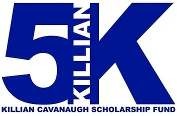A blue and white logo for the killian cavanagh scholarship fund