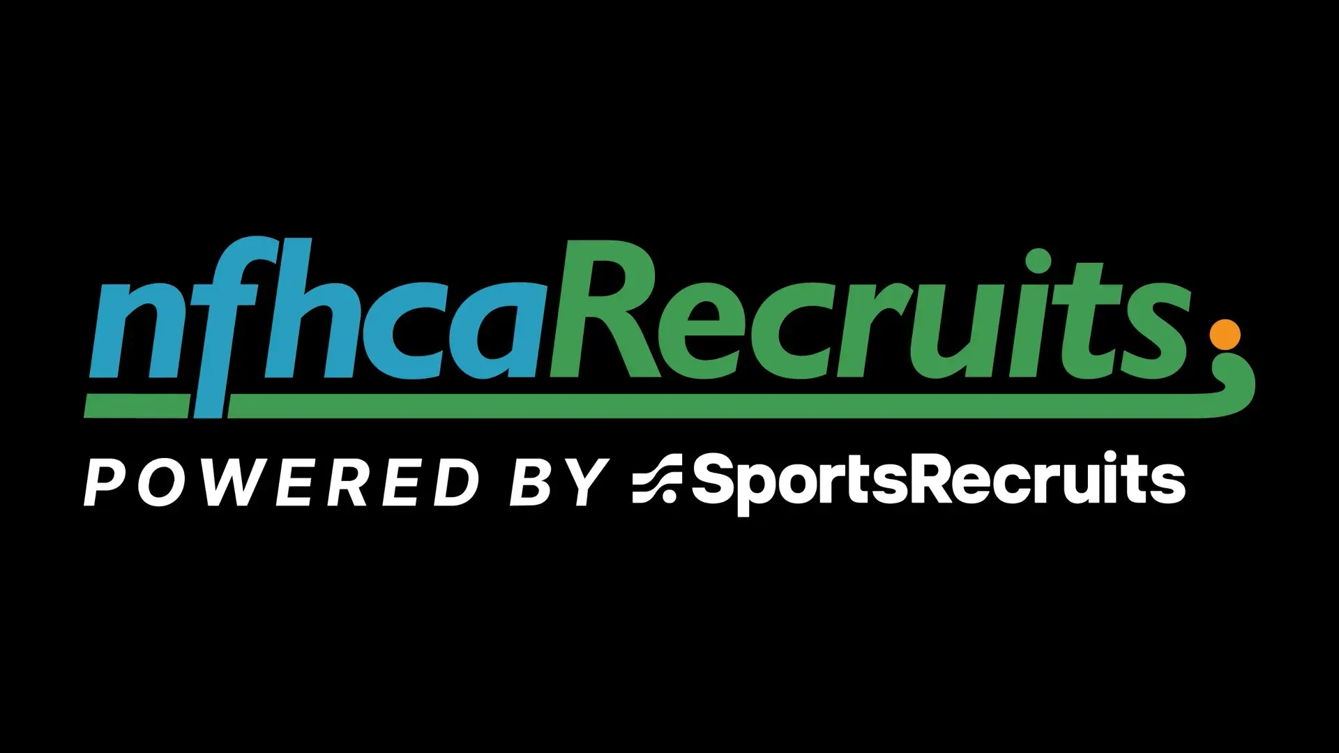 The nfhcRecruits logo in blue and green text on a black background, with