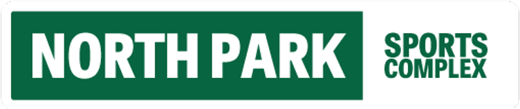 The north park sports complex logo is green and white