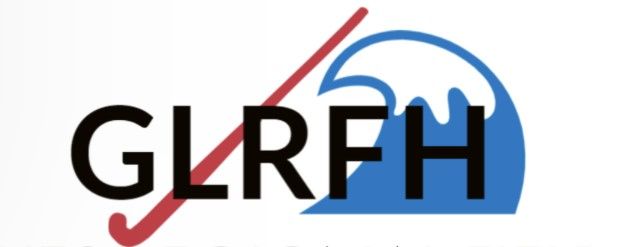A logo for glrfh with a red check mark