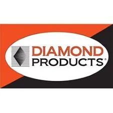 Diamond Products logo on white oval over orange and black background