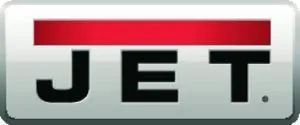 JET logo in black on a silver background with a red bar at the top